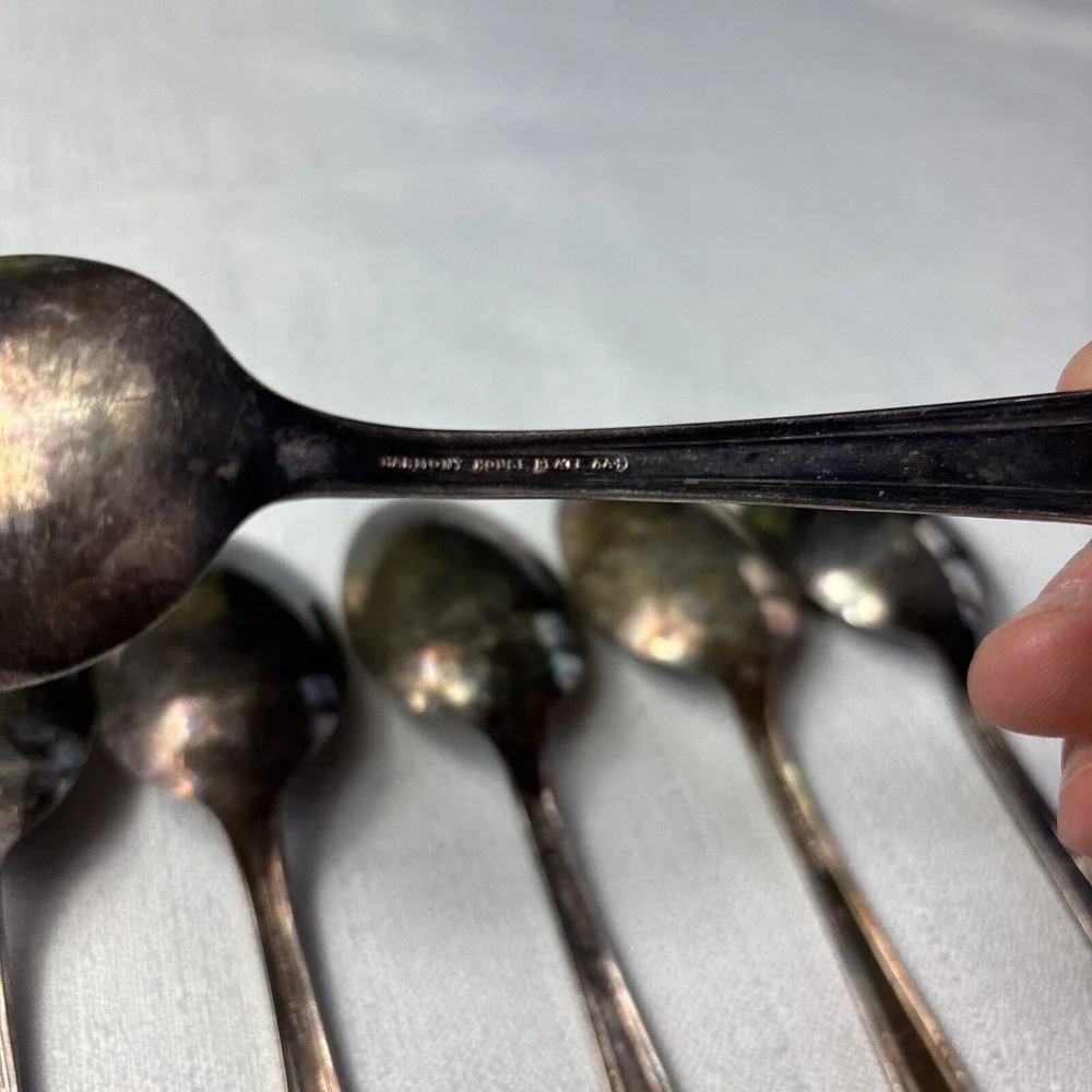 7 Harmony House SERENADE Wallace Silver‎ Plate Soup Spoons Silverware